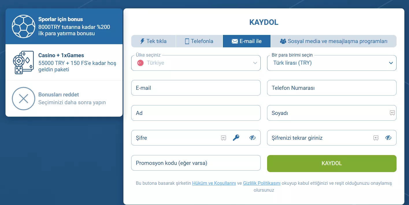 1xBet | Dakikalar İçinde Hesap Aç