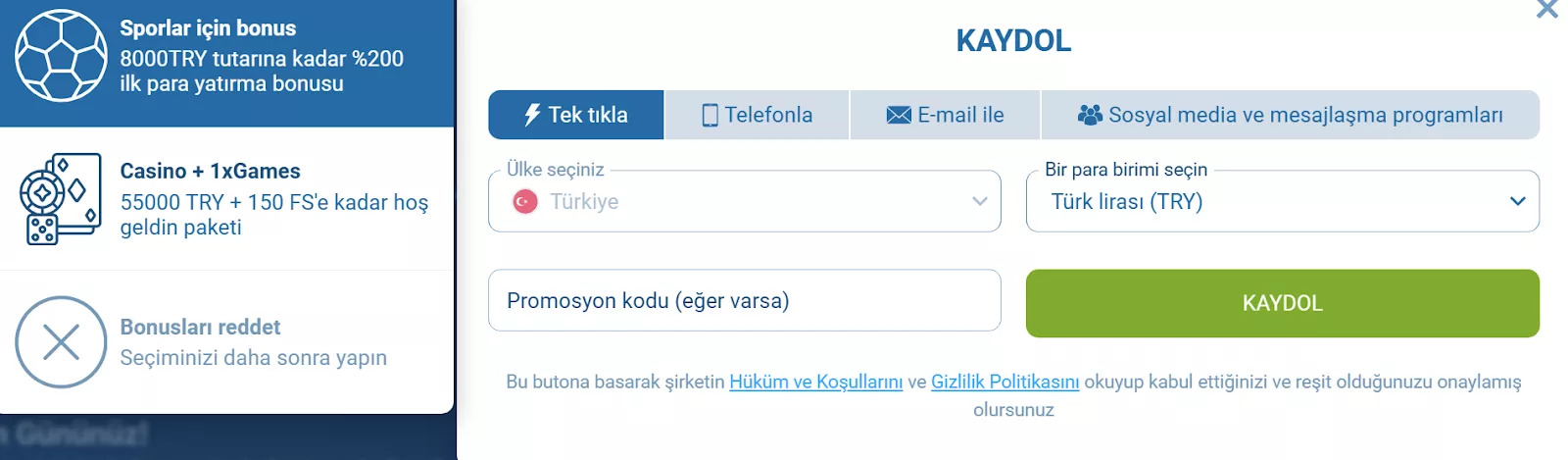 1xBet | Hızlı kayıt ol, bonusları aç
